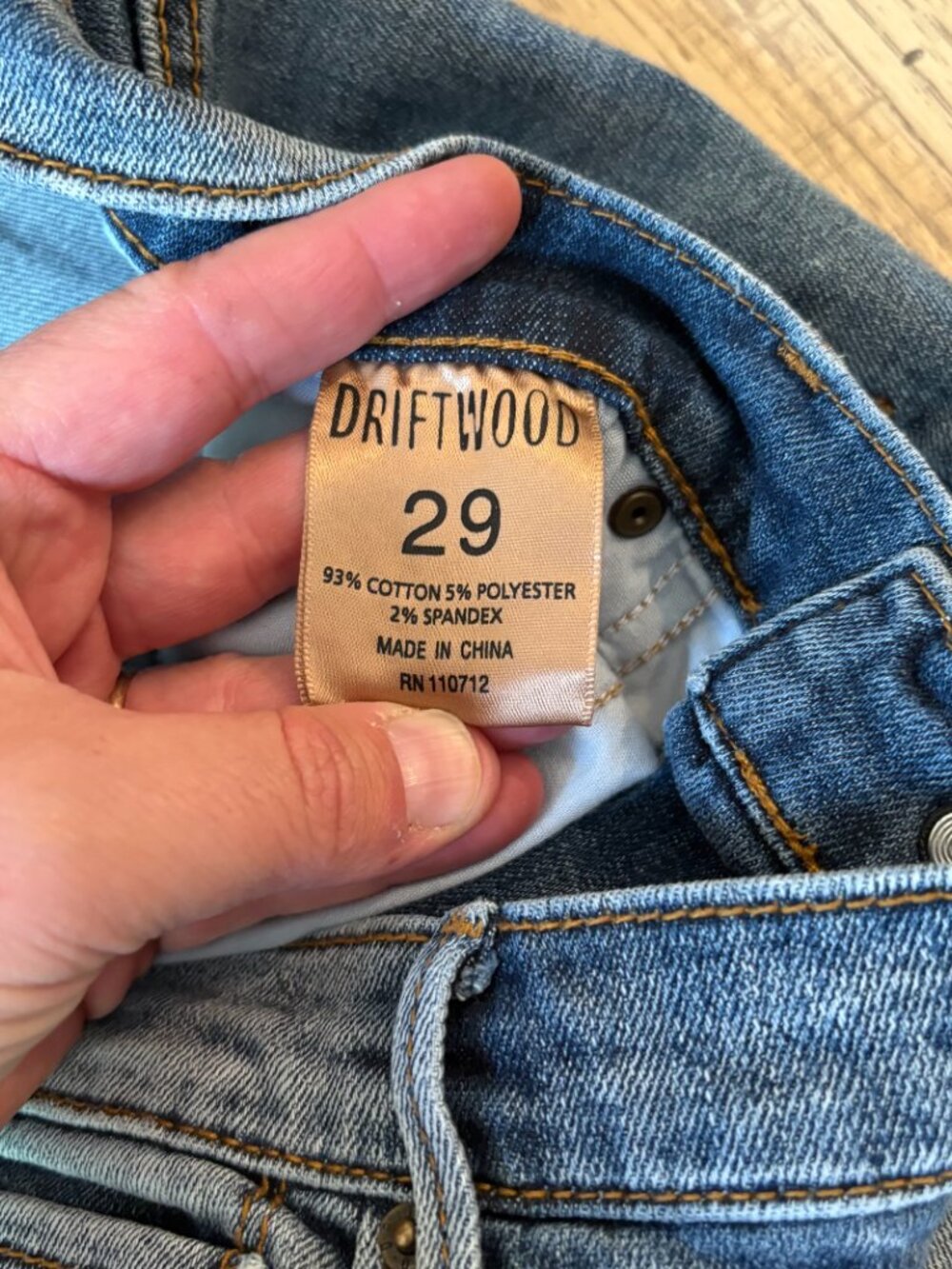Driftwood Colette Scandia Jeans Women's 29 Blue Denim Straight Crop Embroidered - Picture 5 of 10